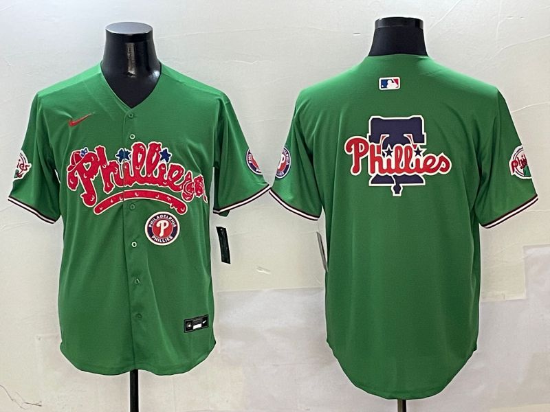Men Philadelphia Phillies Blank Green Four generations joint name 2025 Nike MLB Jersey style 6
